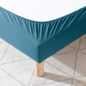 Cache-sommier coton jersey bleu océan
