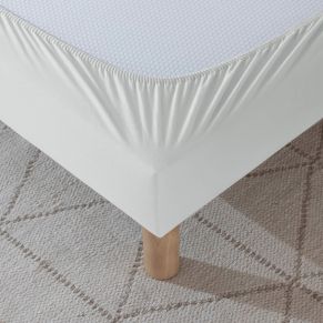 Cache sommier coton jersey gris ambiance zoom
