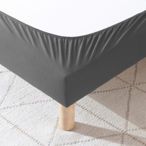 Cache sommier coton jersey anthracite ambiance zoom