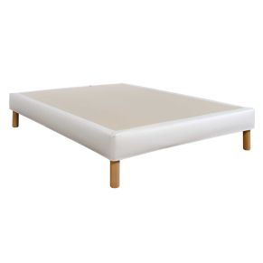 Cache-sommier intégral simili cuir neige 90x190 - Hôtellerie