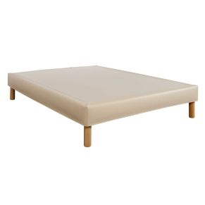 Cache-sommier intégral simili cuir sable 90x190 - Hôtellerie