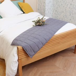 Chemin de lit matelassé jersey anthracite