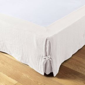Cache sommier double gaze de coton blanc 90x190 cm - Hôtellerie