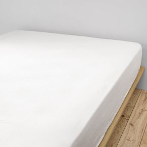 Drap housse double gaze de coton blanc 140x190 cm - Hôtellerie