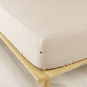 Drap housse flanelle beige 90x190 cm - Hôtellerie