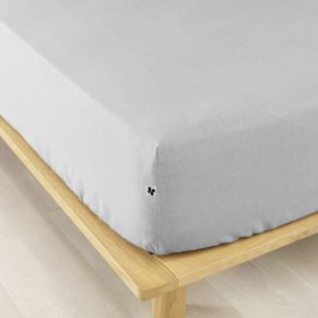 Drap housse flanelle gris 90x190 cm - Hôtellerie