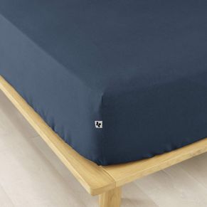 Drap housse flanelle marine 90x190 cm - Hôtellerie