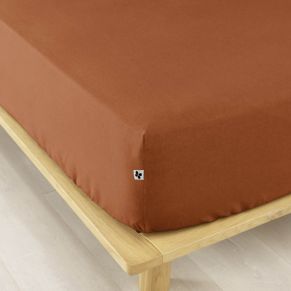 Drap housse flanelle orange 90x190 cm - Hôtellerie