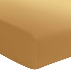 Drap housse curry 100% coton biologique bonnet 40 cm 140x200 cm - Hôtellerie