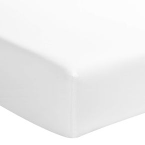 Drap housse blanc 100% coton biologique bonnet 40 cm 140x190 cm - Hôtellerie