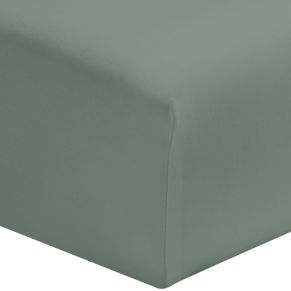 Drap housse vert de gris 100% coton bonnet 40 cm 140x190 cm - Hôtellerie