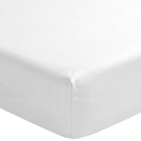 Drap housse blanc 100% lin bonnet 40 cm 140x190 cm - Hôtellerie