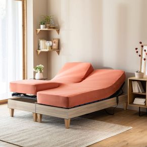 Drap housse orange terracotta TPR jersey extensible 2x70x190 - Hôtellerie