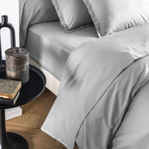 Drap plat coton percale Gris 180x290 - SOMEO
