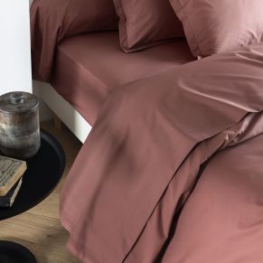 Drap plat coton percale Rose 180x290 - SOMEO