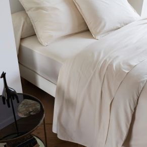 Drap plat coton lavé - SOMEO Beige 180x290 - Hôtellerie