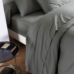 Drap plat coton lavé - SOMEO Kaki 180x290 - Hôtellerie