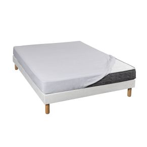 Drap housse jersey gris bonnet 30 cm 90x190/200 - Hôtellerie