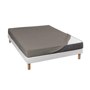 Drap housse jersey taupe bonnet 30 cm 90x190/200 - Hôtellerie