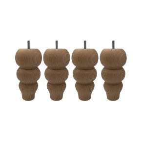 4 pieds Romantique bois 17 cm naturel