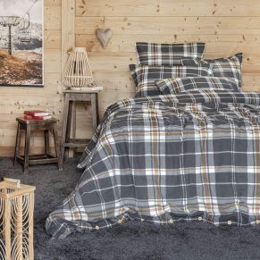 Housse de couette flanelle imprimé à carreaux