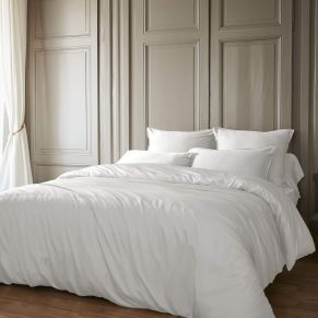 Parure de lit en bambou uni 240x220 blanc