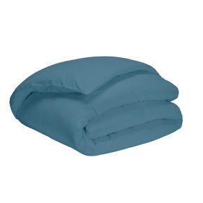 Housse de couette bleu minéral 100% coton biologique