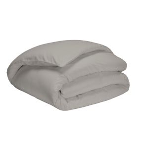Housse de couette gris mastic 100% coton 140x200 cm - Hôtellerie