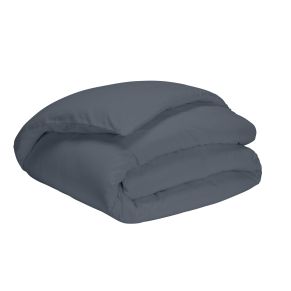 Housse de couette percale gris ardoise 140x200 cm - Hôtellerie