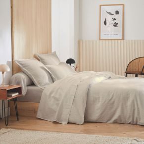 Housse de couette Grand Hôtel sable 140x200 Tradilinge