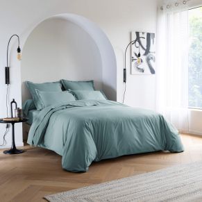 Housse de couette coton percale Bleu 140x200 - SOMEO