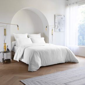 Housse de couette coton lavé - SOMEO 140x200 Blanc - Hôtellerie