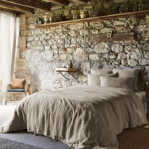 Parure de lit lin lavé beige