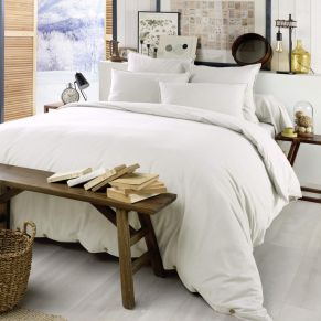 Housse de couette flanelle blanc 140x200 cm - Hôtellerie