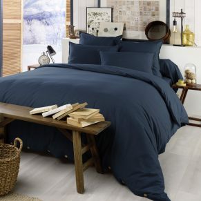 Housse de couette flanelle marine 140x200 cm - Hôtellerie