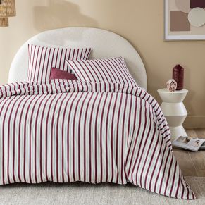 Parure de lit flanelle rayures chaud et confortable