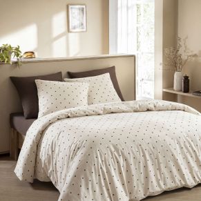 Parure de lit coton blanc Terre de Nuit Pois