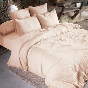 Parure de lit double gaze de coton rose 240x220 cm - Hôtellerie