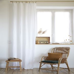 Rideau ajustable lin blanc 140x270cm