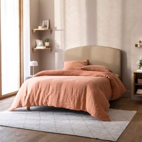 Pack tête de lit et cache-sommier bouclette 145 cm beige - Hôtellerie