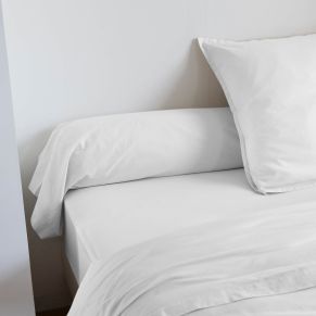 Taie de traversin coton lavé - SOMEO Blanc 90 cm - Hôtellerie