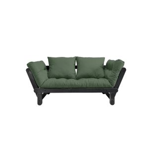 Banquette ajustable en pin massif noir matelas inclus 75x200 - Hôtellerie