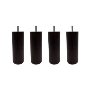 4 pieds cylindriques bois wengué 15 cm