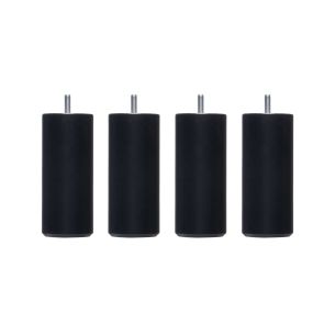 4 pieds cylindriques bois noir 15 cm