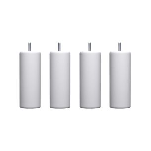 4 pieds cylindriques bois blanc 15 cm
