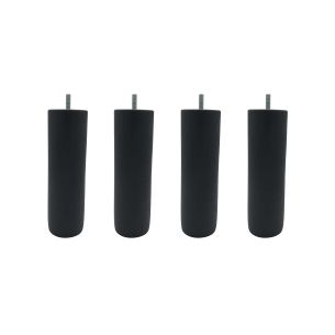 4 pieds cylindriques bois anthracite 15 cm