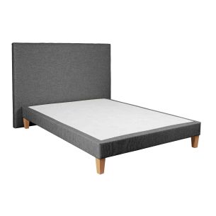 Ensemble sommier déco + tête de lit gris moyen chiné Someo - Hôtellerie