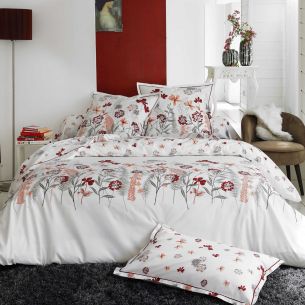 Parure de lit percale Petite Folie Rouge - Tradilinge