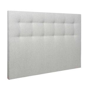 Tête de lit déco capitonnée jacquard gris blanc - Someo