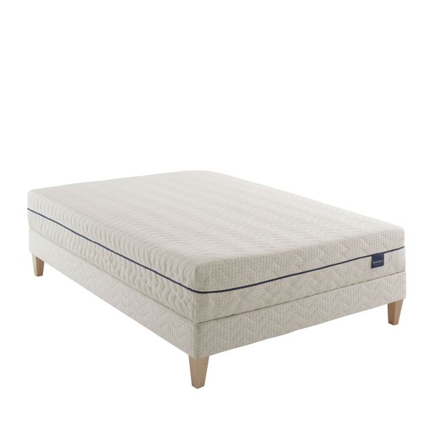 Ensemble matelas naturel ressorts et latex naturel, sommier et pieds Aube 600 - SOMEO